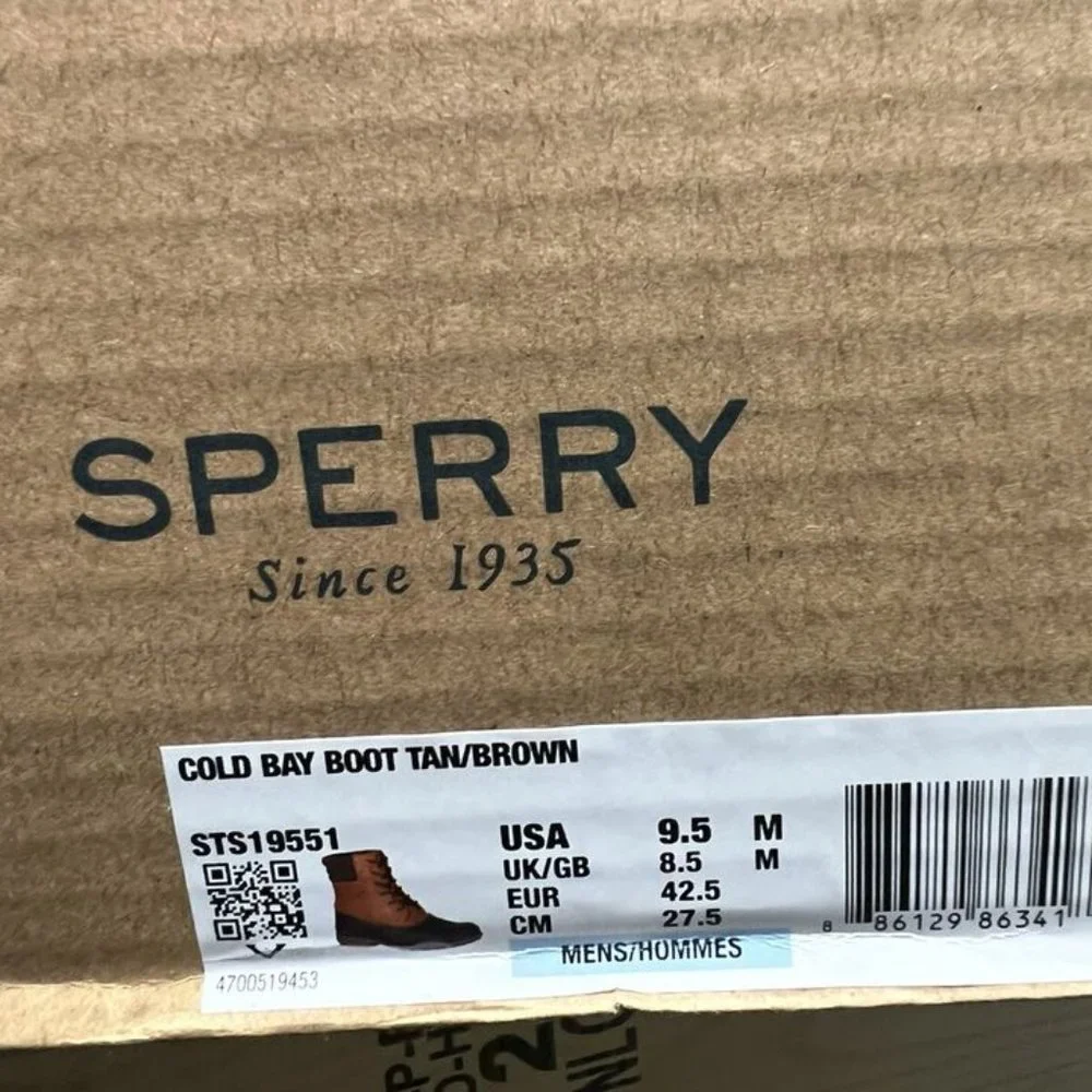Sperry Mens Cold Bay Waterproof Boot Tan Size 9.5 M